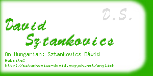 david sztankovics business card