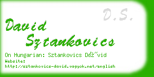 david sztankovics business card